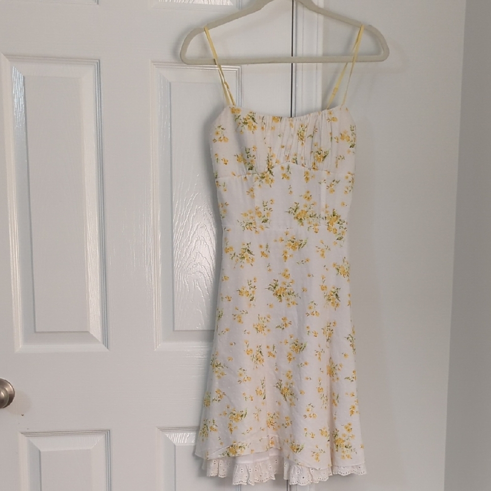 Ruby Rox Yellow Floral Mini Dress